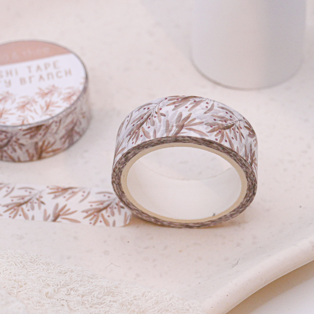 Washi Tape Twigs Blossoms - Masking Tape Berry
