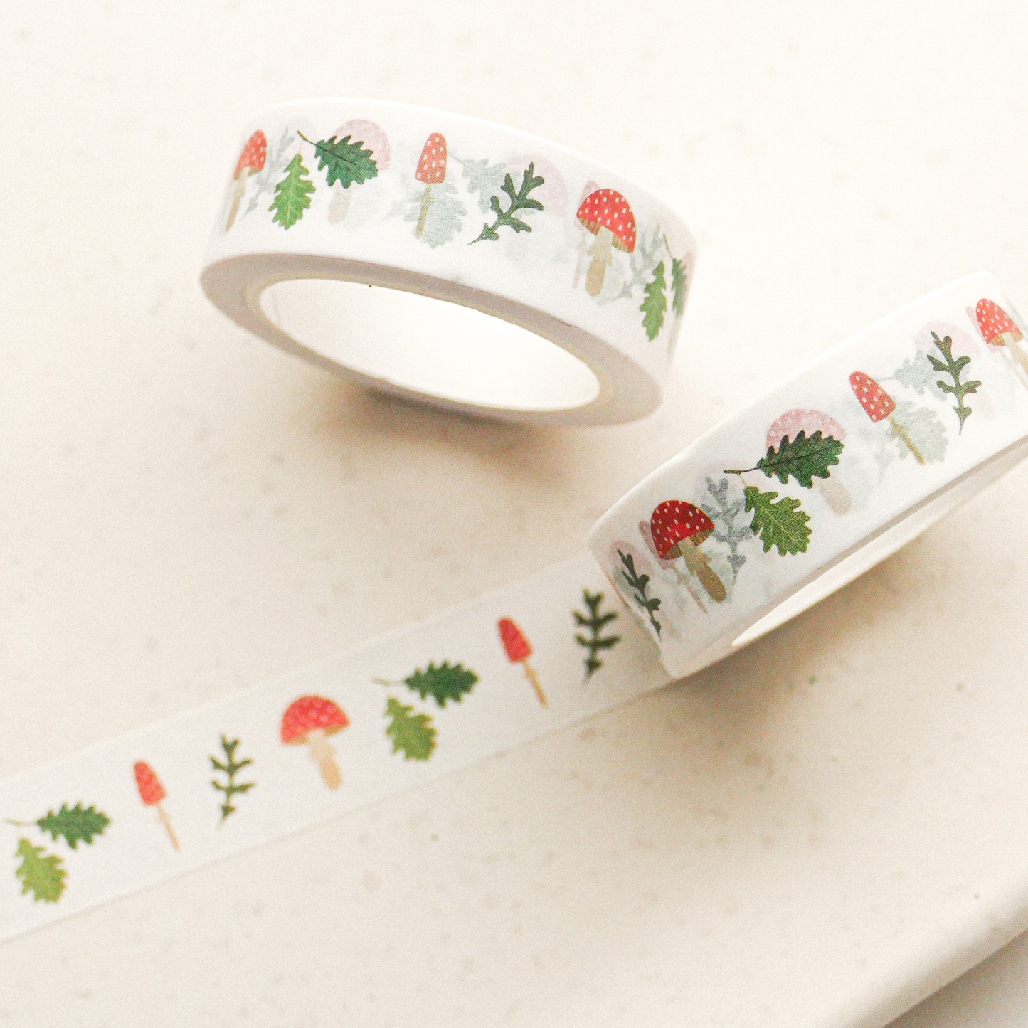 Washi Tape - toadstool forest adhesive tape leaves