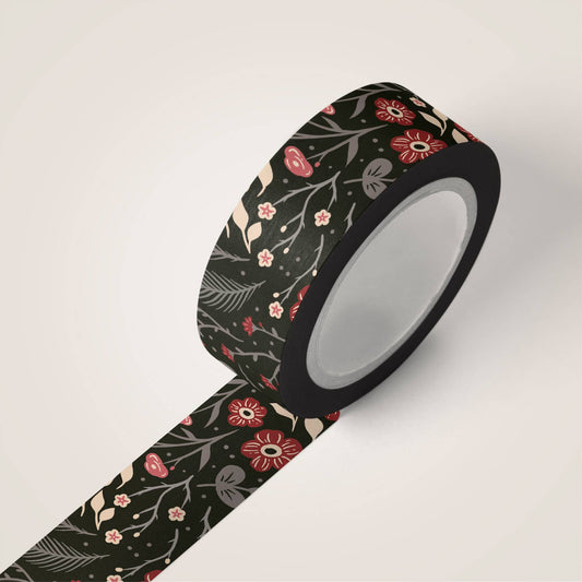 Dark Paradise Floral Washi Tape