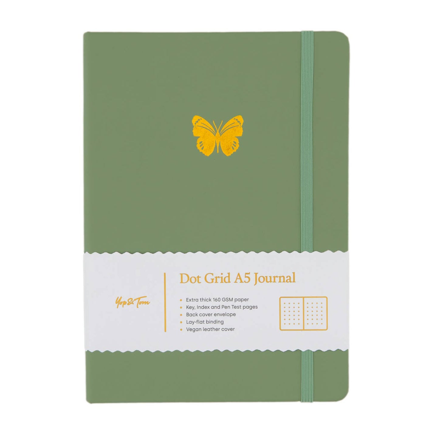 A5 Dot Grid Journal - Butterfly: Orange