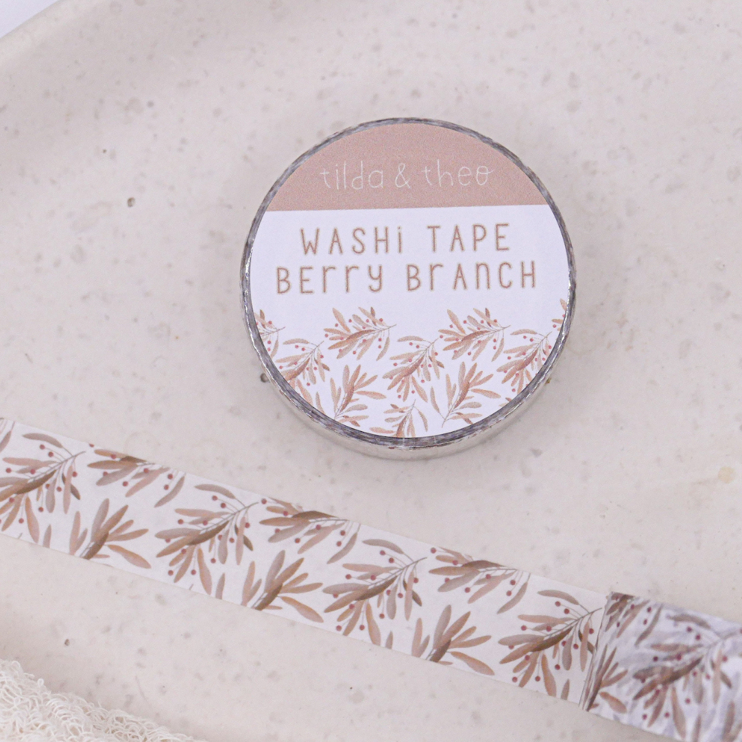 Washi Tape Twigs Blossoms - Masking Tape Berry