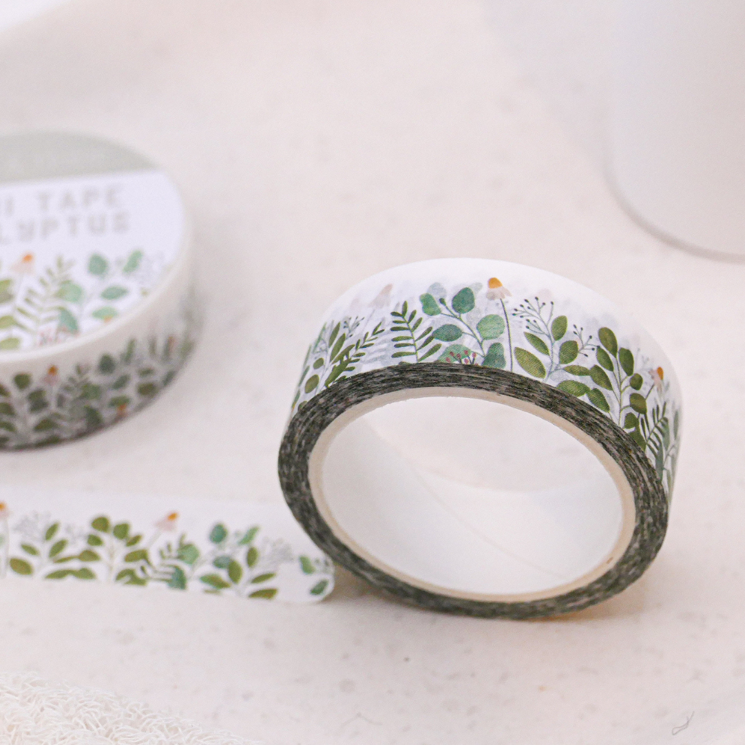 Washi tape eucalyptus branches - adhesive tape masking tape flowers