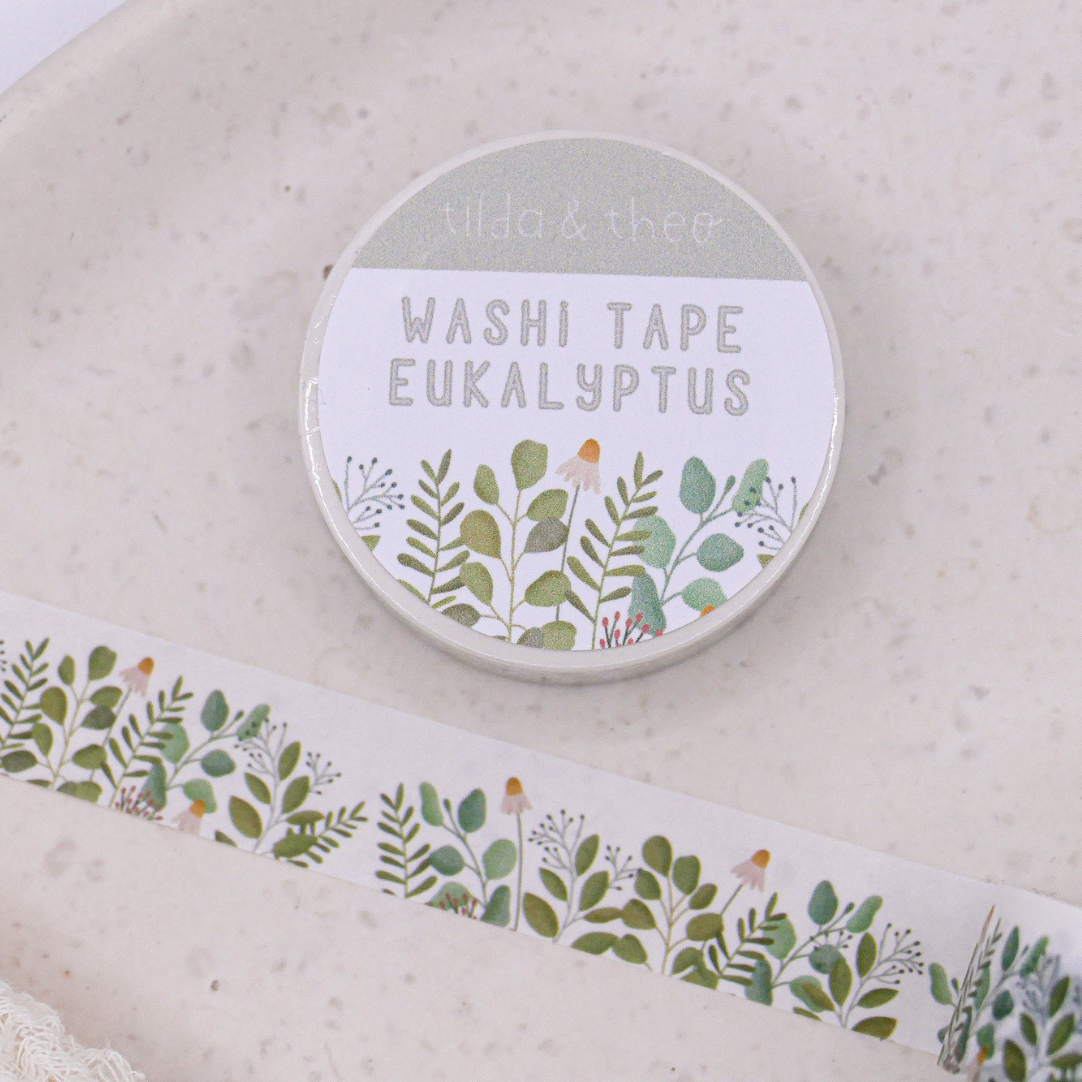 Washi tape eucalyptus branches - adhesive tape masking tape flowers