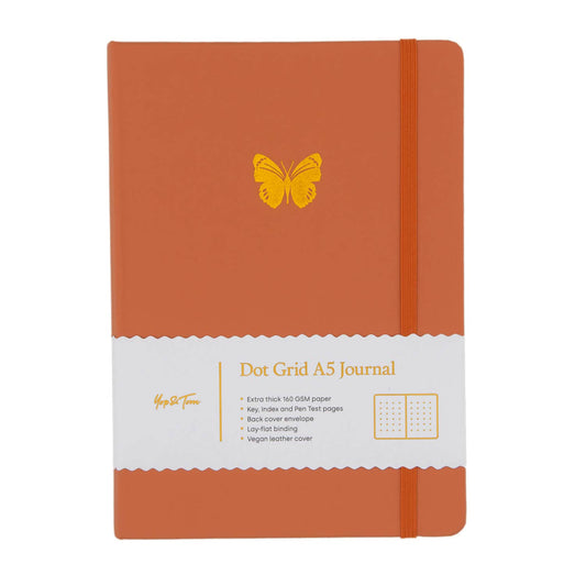 A5 Dot Grid Journal - Butterfly: Orange