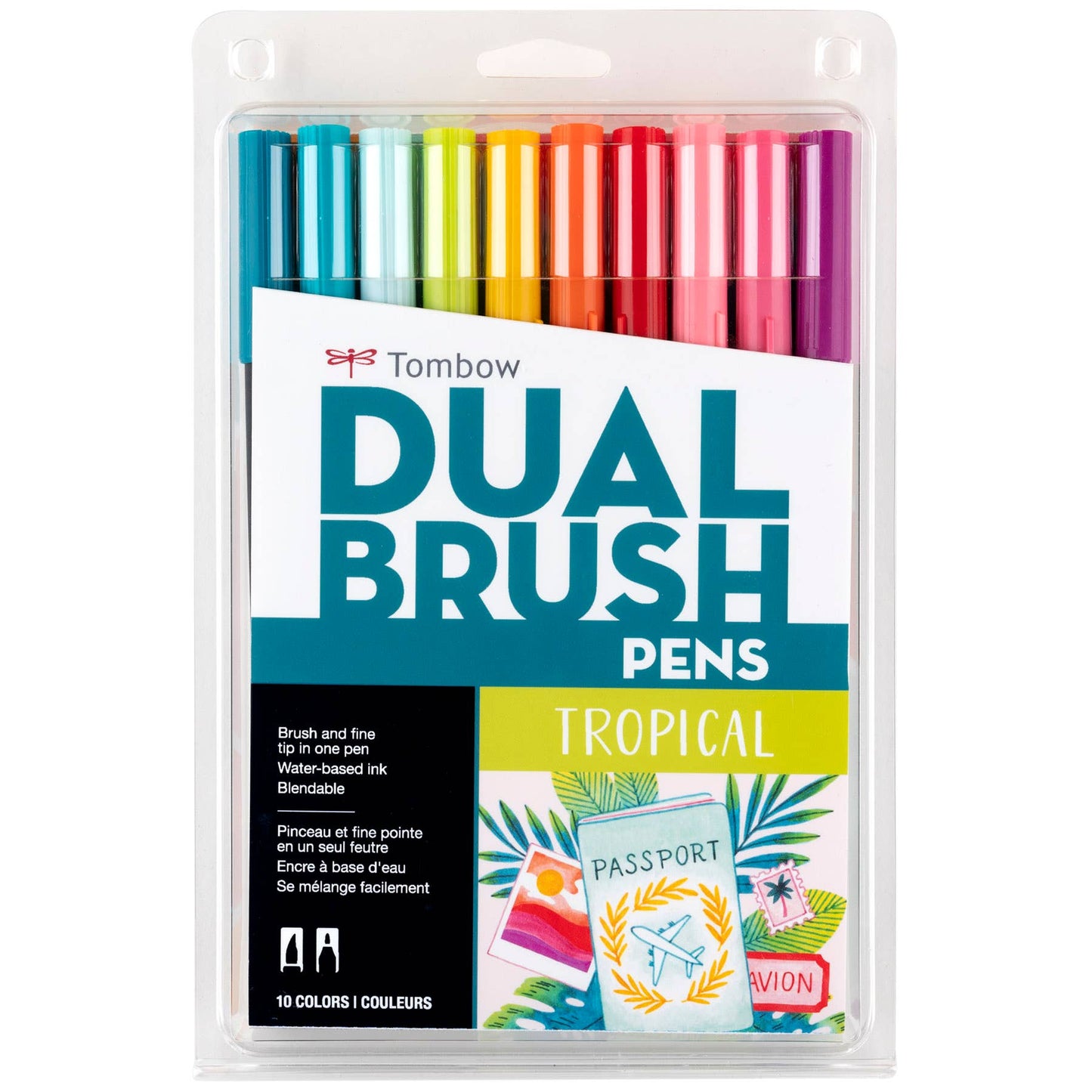 Dual Brush Pen Art Markers: Tropical - 10-Pack